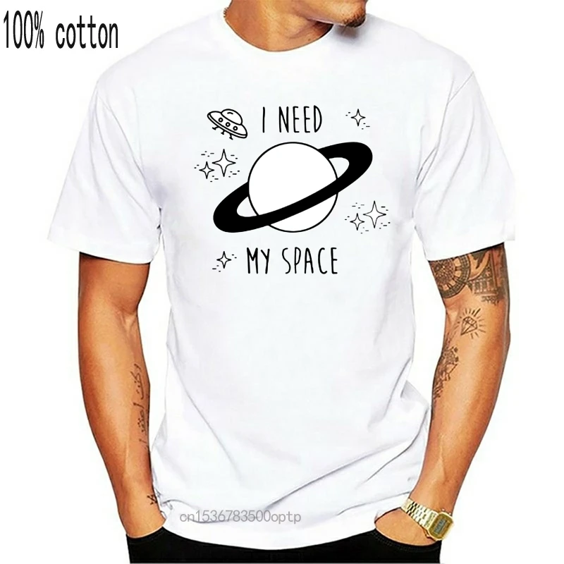 

Футболка с забавным слоганом «I Need My Space», Мужская футболка Tumblr в стиле унисекс, футболка, Лидер продаж 2019, летние мужские модные летние футбо...