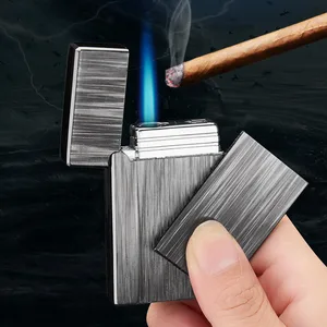 Компактная газовая зажигалка Turbo Jet, металлические газовые зажигалки 1300 C, ветрозащитная, бензиновая, звуковая зажигалка, аксессуары для сигарет