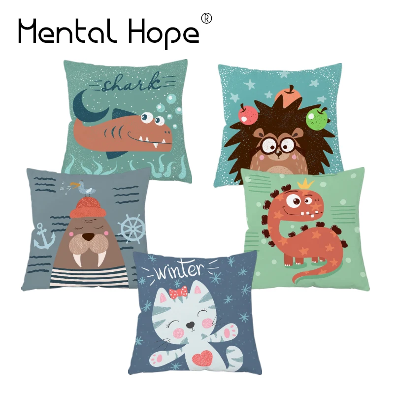 Наволочка для подушки с мультяшным принтом мягкая плюшевая квадратная наволочка