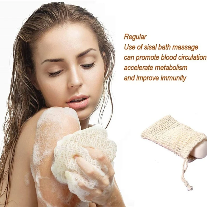 

10Pcs Soap Exfoliating Bag Pouch Soap Saver Natural Ramie Mesh Soap Saver Bags N0PF