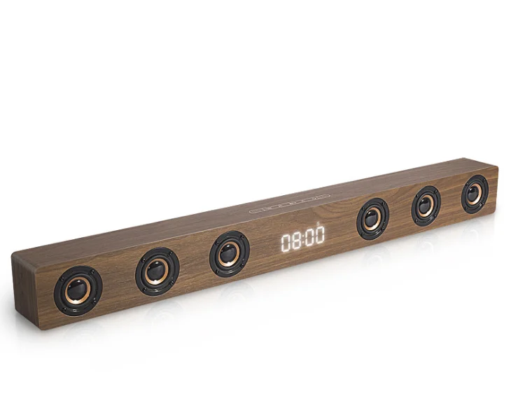 Домашний кинотеатр спикер s wless 30 Вт динамик НЧ-динамик ТВ Саундбар bluetooth с RCA HDMI Hifi стерео звук деревянный пульт дистанционного управления - Цвет: Коричневый