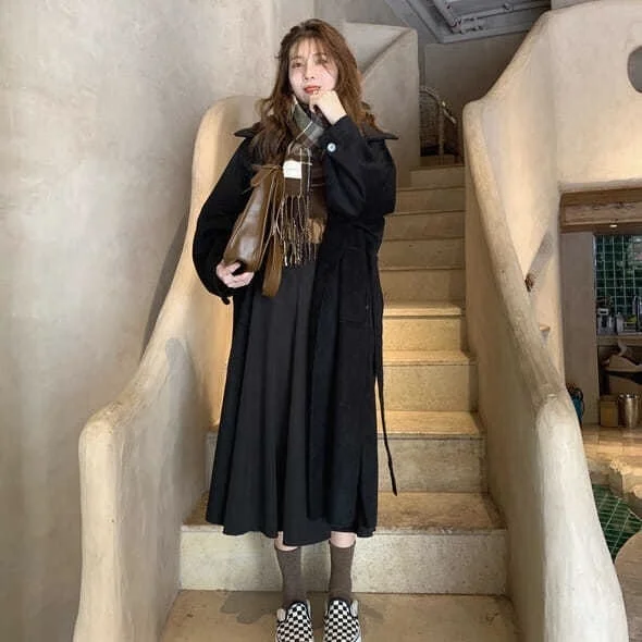 

CMAZ 2021 Autumn Winter Thick Coats for Women Fall/Winter New Woolen Coat Women's Loose Flip