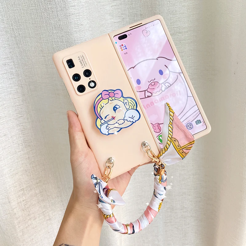 

Scarf Bracelet Case for Huawei MateX2 5G Folding Cover Cute Cartoon Girl Case for Huawei Mate X2 Phone Accessories 5G