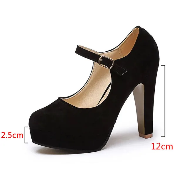 Женские туфли на высоком каблуке черные туфли-лодочки из флока с ремешком и