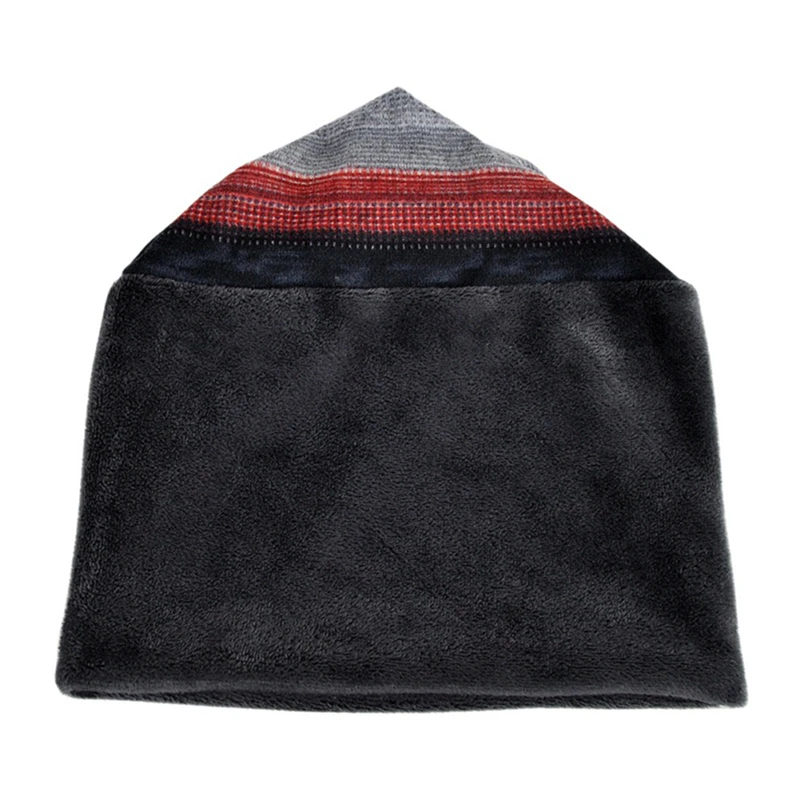 

New Beanies Cap Scarf Cotton Blend Stretch Sun Hat Autumn Winter With Plush Cycling Neck Warmer Head Wear 2021