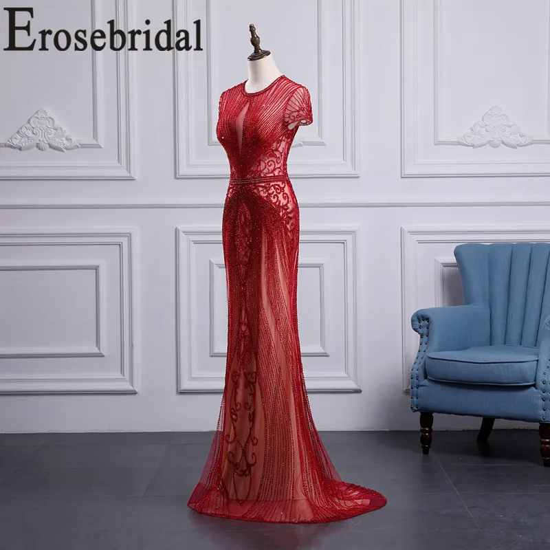 Erosebridal, короткий рукав, Русалка, вечернее платье с бюстгальтером, элегантное, на молнии, сзади, длинное, официальное, женское, вечернее платье, платье для вечеринки