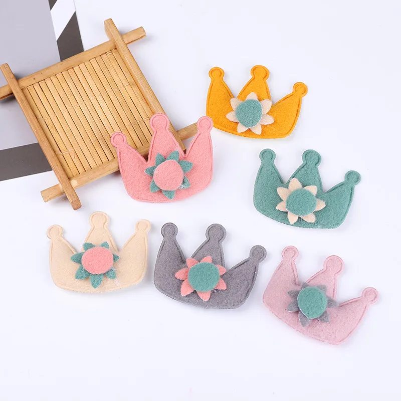 

100 шт./лот 5*4,5 см Корона стеганая аппликация для DIY головные уборы заколки для волос Декор Детская одежда аксессуары патчи