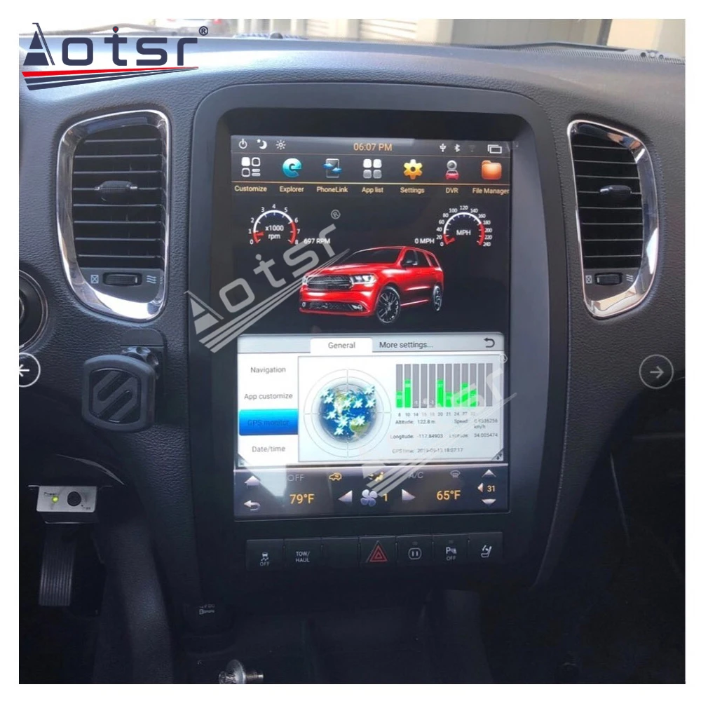 

Tesla Style Vertical Screen Android9.0 Car GPS Navigation Multimedia Player for Dodge Durango 2012+ Radio Tape Recorder Headunit