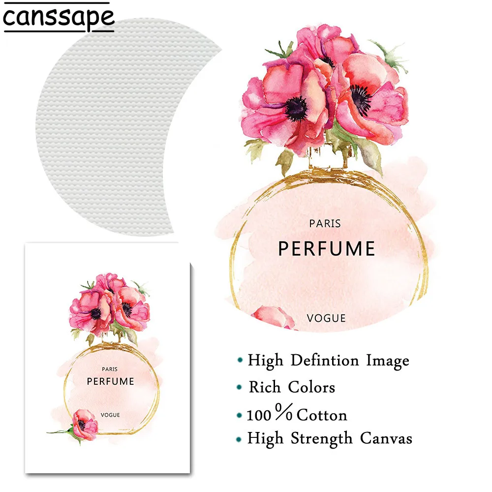 Модная парфюмерная Настенная картина розовые цветы холст плакат модные