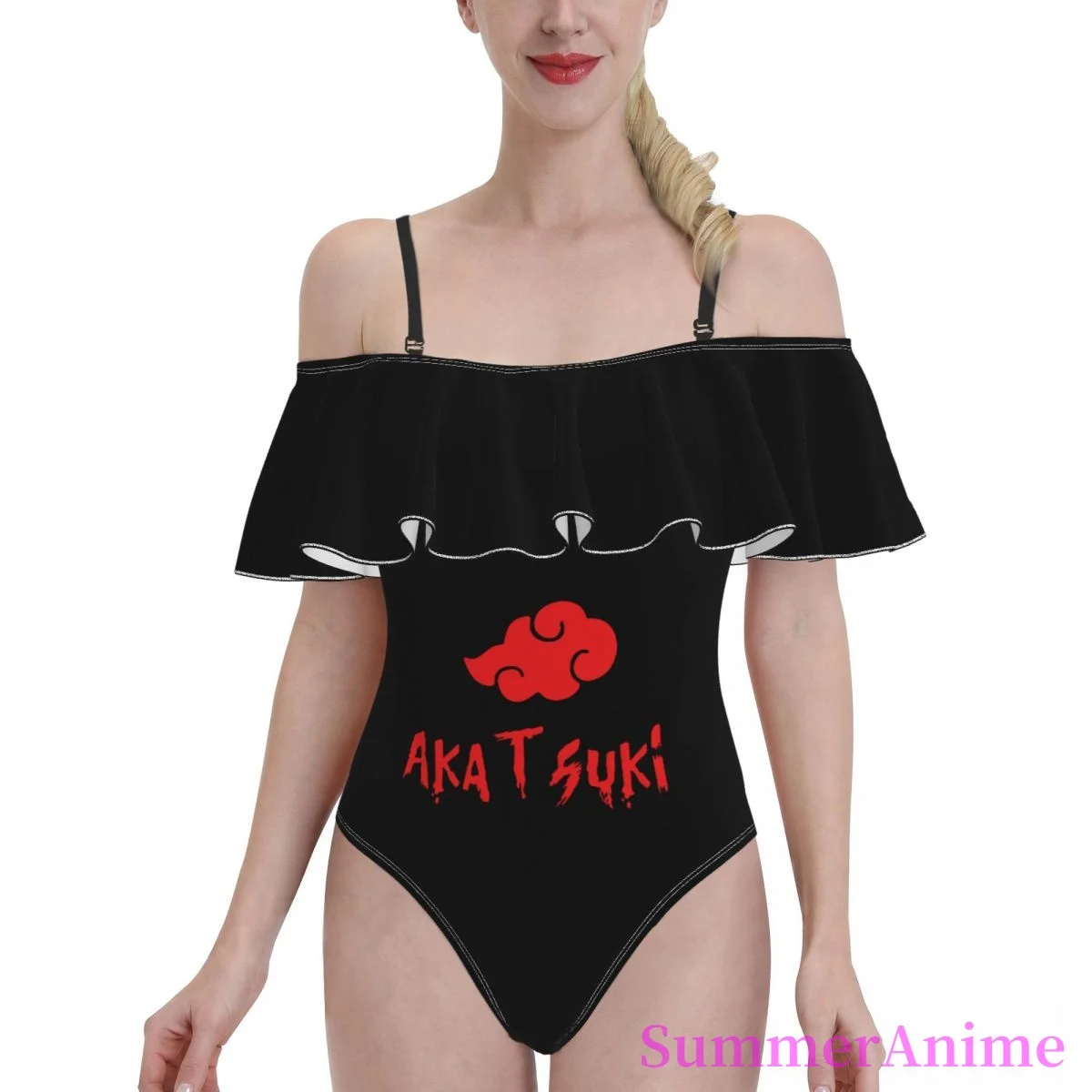 

Bikinis Akatsuki sexy 2021 Women Flounce Swimsuit high Waist Swimwear Comic Anime Game Beach wear