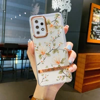 phone case for samsung galaxy s22 s21 s20 fe note 20 ultra a13 a52 a12 a32 a22 a51 a71 vintage flower leaf imd back cover coque