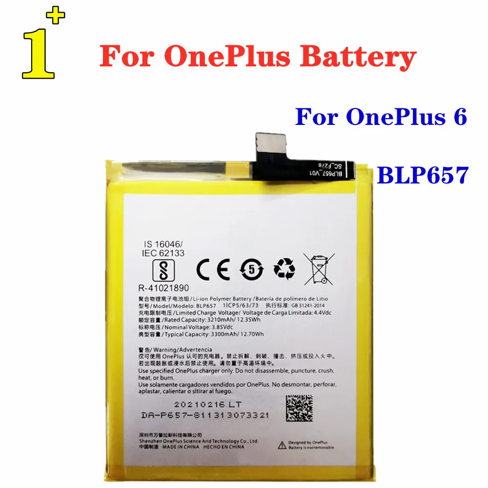 

New Original ZQTMAX Oneplus BLP657 Battery For OnePlus 6 One Plus Six 1+ One Plus 6 A6001 Phone Replacement Battery