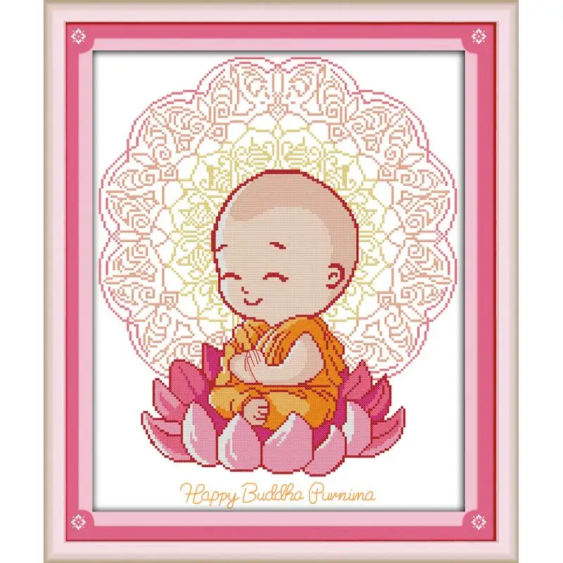 Буддийский монах мультяшный Счетный крест вышивка dmc китайский Набор для вышивки