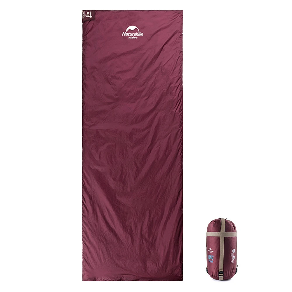 Naturehike открытый 98x33In спальный мешок легкий конверт спальный ленивый мешок Кемпинг Туризм одеяло демисезонный плед - Цвет: Wine red