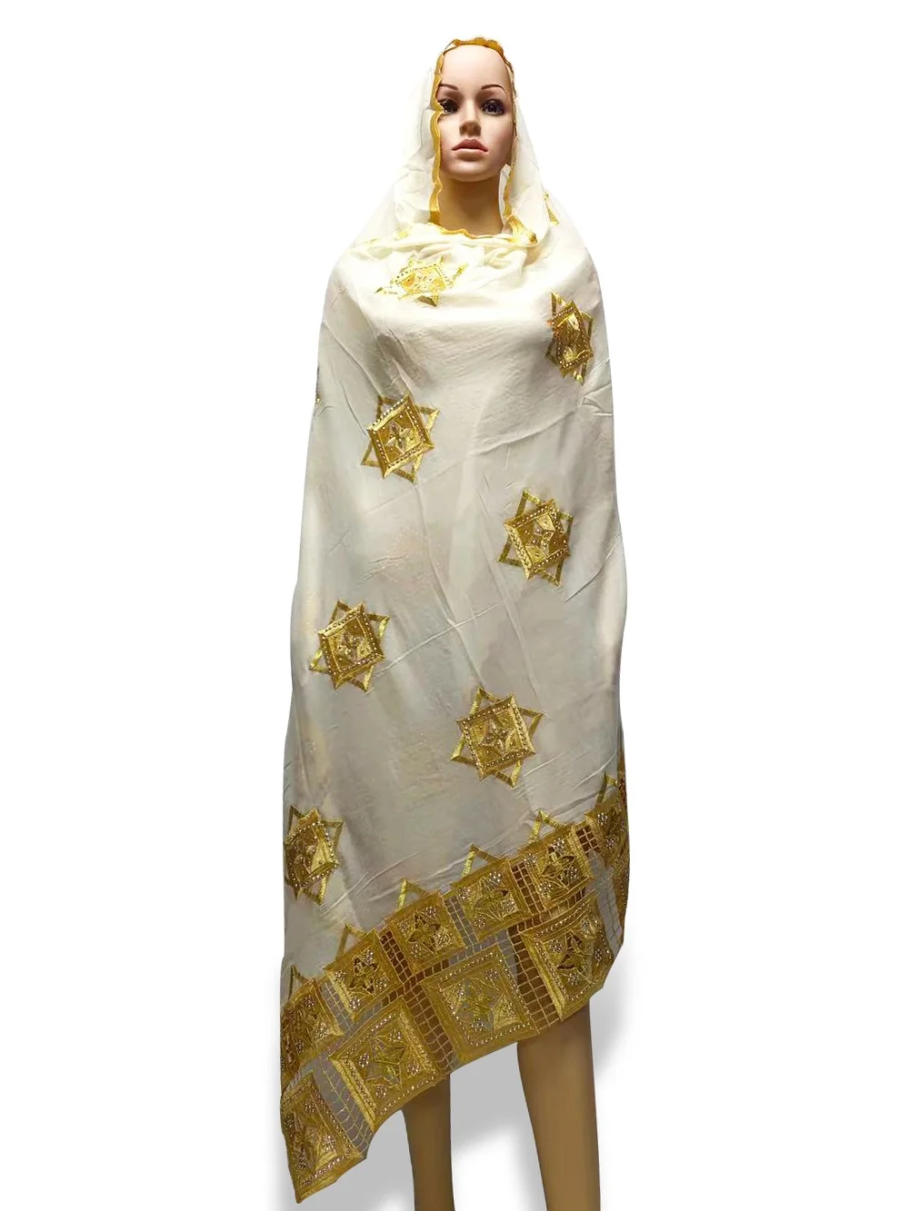 

Fashion Cotton Embroidered African Women Scarf Muslim New Scarf Type Big Yards Scarf