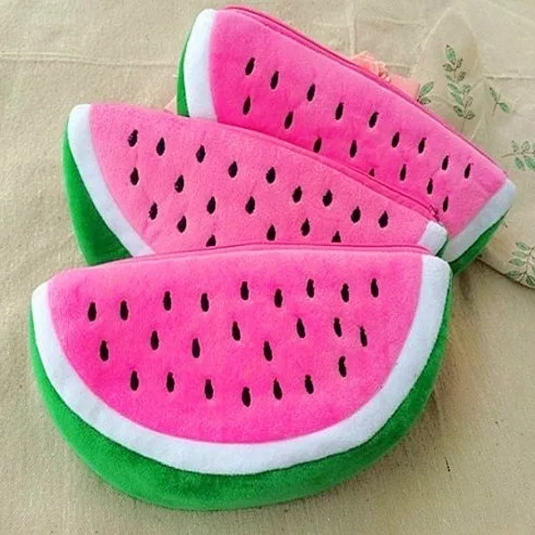 

Plush Watermelon Coin Bags Fruit Wallet Big Volume Watermelon School Kids Pen Pencil Bag Case Popular Coin Purses