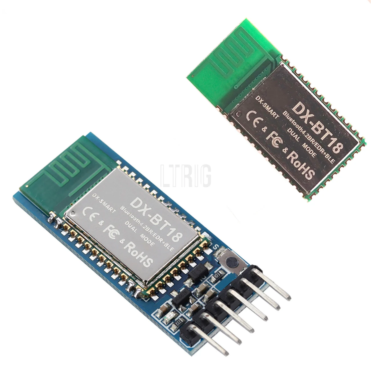 

LTRIG custom 1Pcs DX-BT18 serial port Bluetooth module dual mode SPP2.0 + BLE4.2 transparent compatible HC-05 HC-06 slave mode