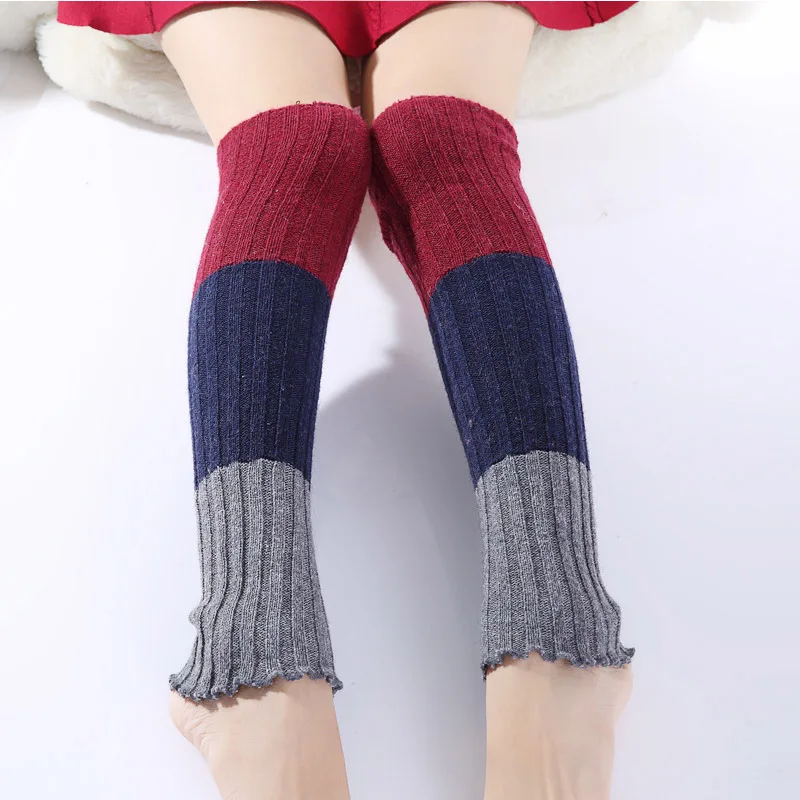 3 цвета полосатые зимние женские гетры для девочек школьная форма носки модный