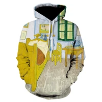 2021 famous painter van gogh 3d printed branches and leaves hooded sweater fun casual sweatshirt for men and women long sleeve