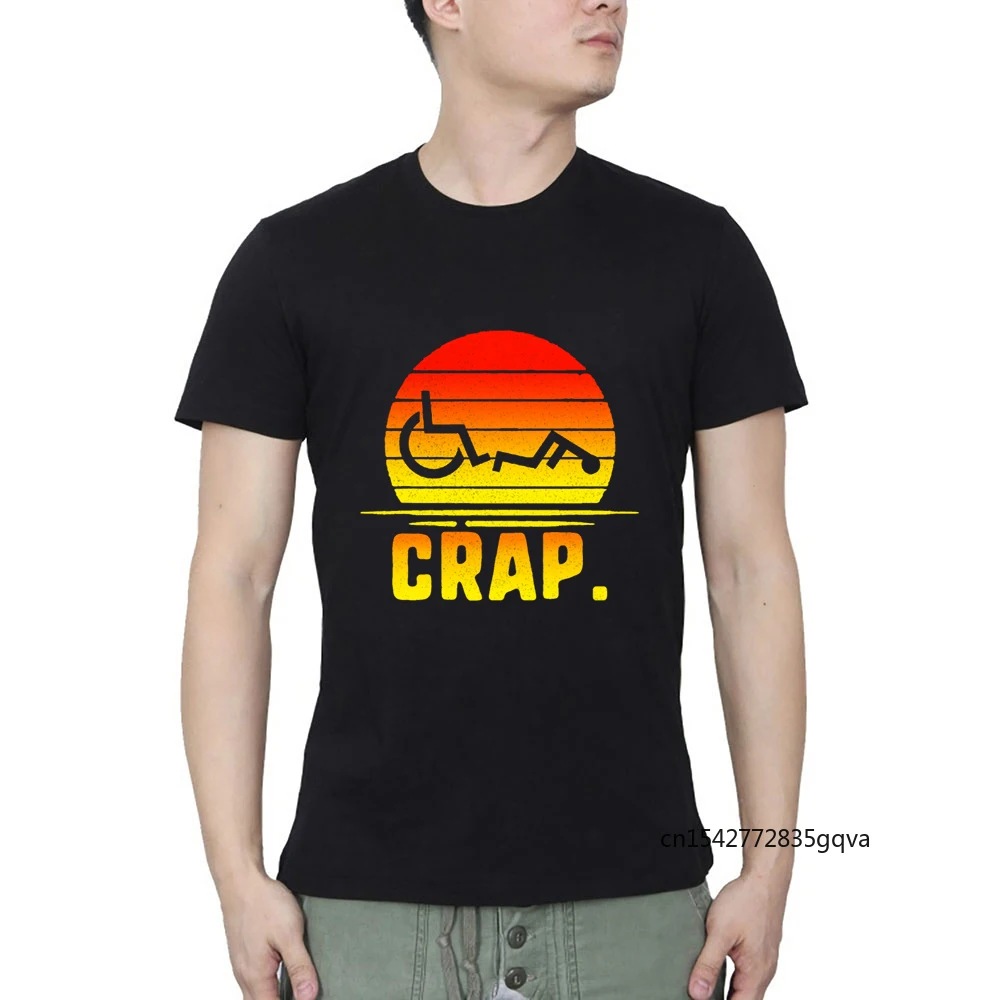 

Crap Handicap Wheelchair Oh Crap Shirt Streetwear O Neck T-shirt Summer Casual Anime Shirt Mens Graphic T Shirts