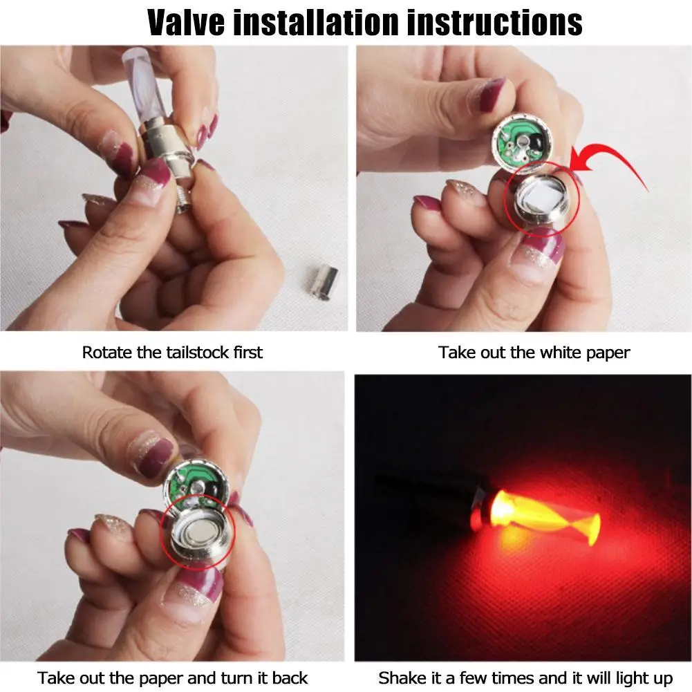 

2 Pieces Of 4 Color LED Bicycle Gas Light Mountain Bicycle Light S Light Neon Valve Bike Road Spoke Bicycle Cap Wheel Y7D0 I7R7