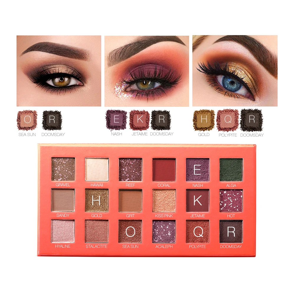 Тени для век матовая Мерцающая пигментная пудра 18 цветов стойкий макияж