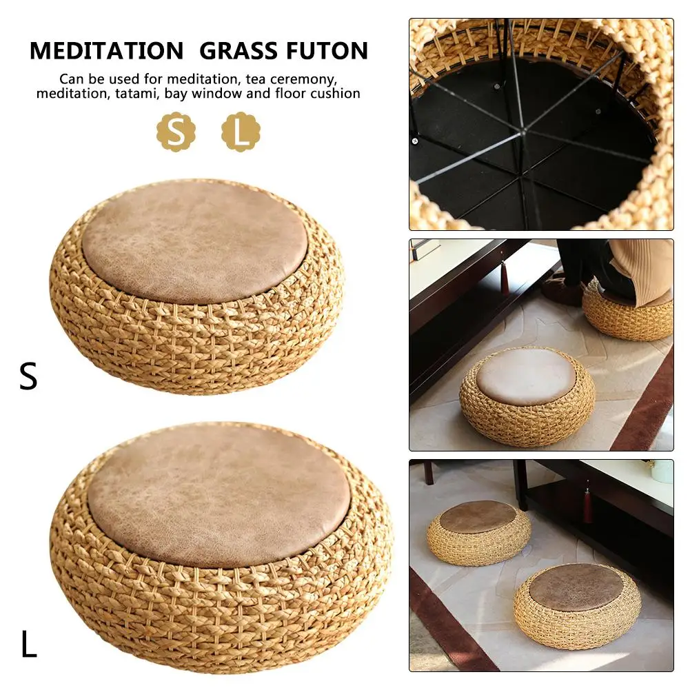 Подушка для занятий йогой утолщенные круглые кожаные коврики с кошачьим хвостом