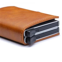 unisex metal blocking rfid wallet id card case aluminium travel pursewallet business credit card holder wallet