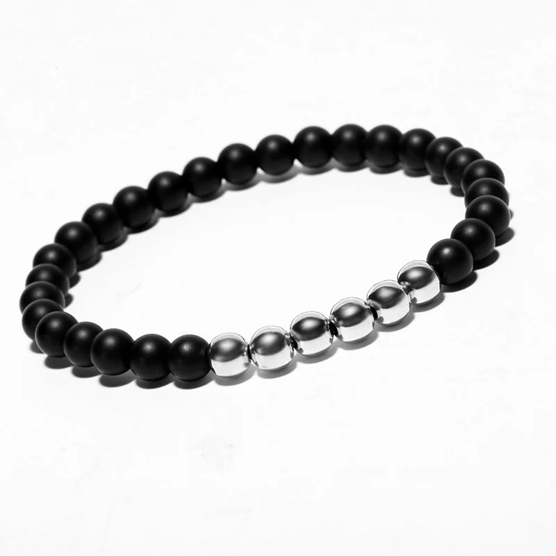 Mcllroy браслет из натурального камня/мужской/женский/Модный/черный бисер/браслет