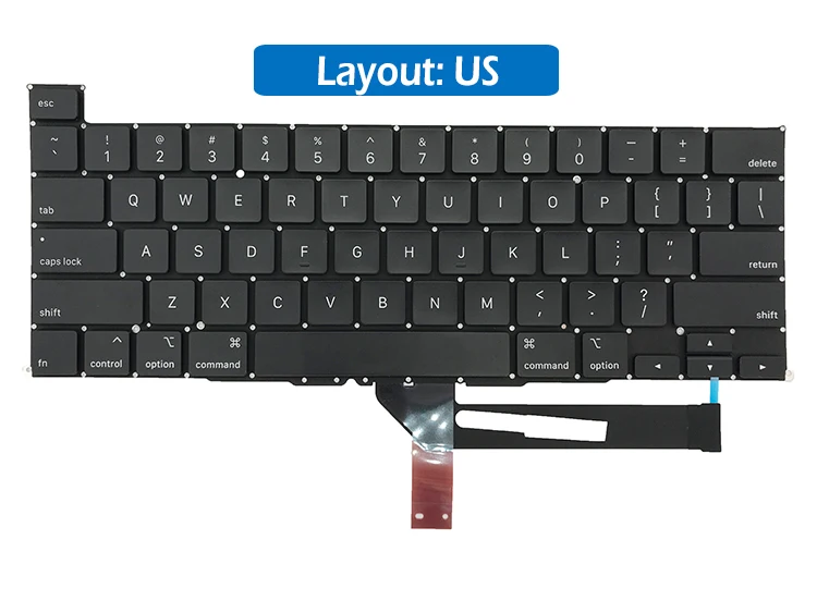 

US UK DE RU FR ES Spanish Swedish Layout Keyboard Macbook Pro Retina 16''A2141 Keyboard Replacement 2019 For Macbook Pro A2141