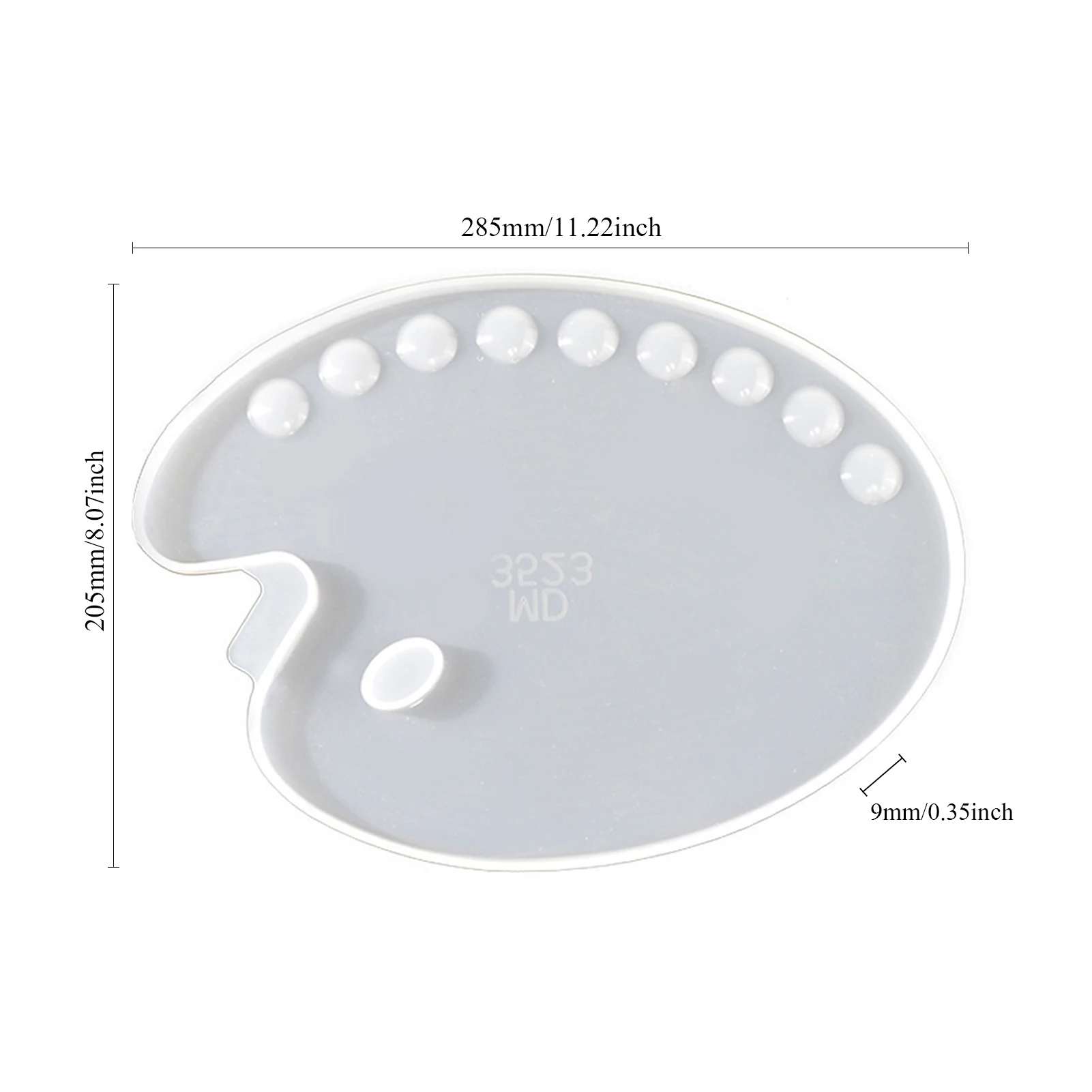 

Handmade Artist Paint Palette Resin Casting Mold Oval Shape Art Palette Resin Mold DIY Oil Paint Pallete Painting Molds Arts