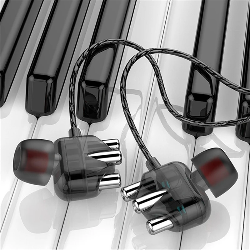 VAORLO прозрачные четырехъядерные проводные наушники 3 5 мм с микрофоном для iPhone Samsung