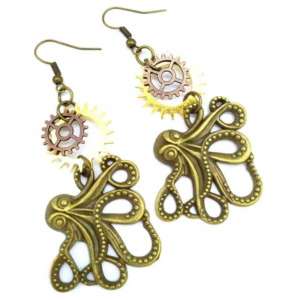 

Hot Sales Women Vintage Antique Bronze Octopus Pattern Hook Dangle Earrings Jewelry Gift