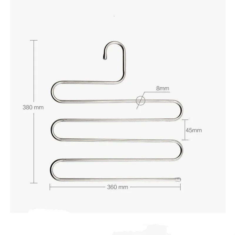

Multi-functional S-type Trouser Rack Stainless Steel Multi-layer Trouser Rack Traceless Adult Trouser Hanger