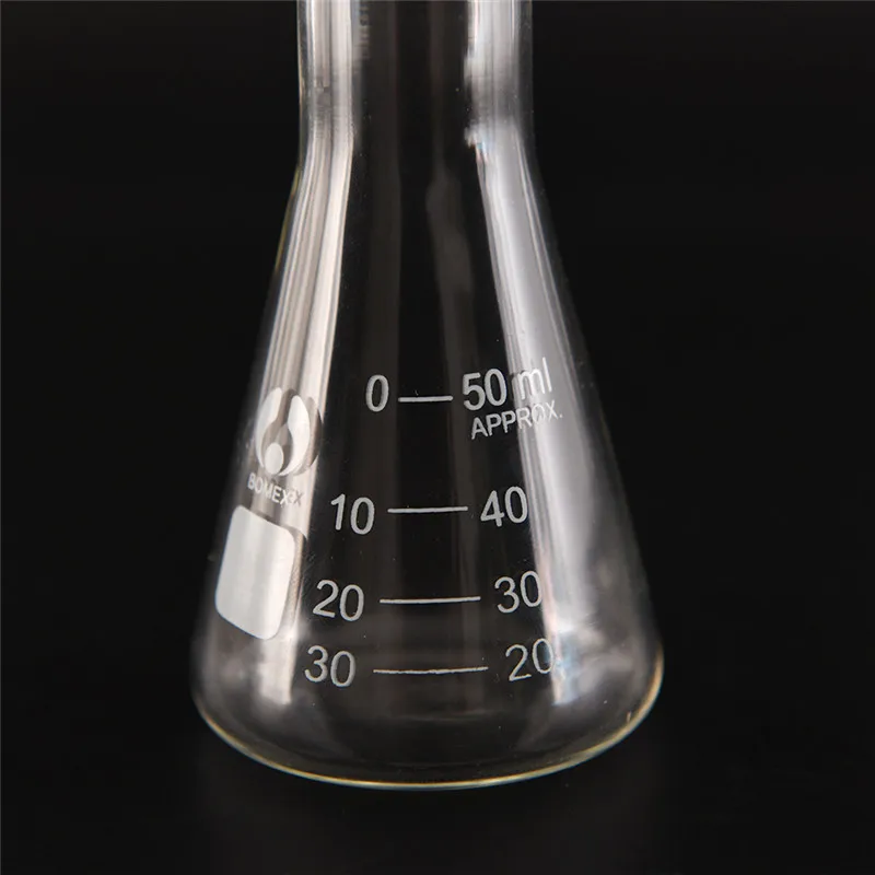 1 ед. 50 мл фляга ясно лаборатории коническая колба Стекло научно безопасный