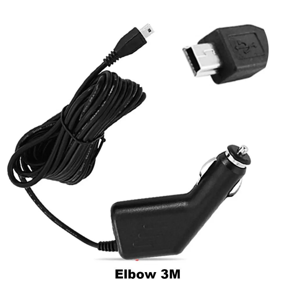

3.5m 5V 1.5A Curved Car Mini USB Charger Port For Car Camera DVR Recorder Input 12-24v Video GPS I5V5
