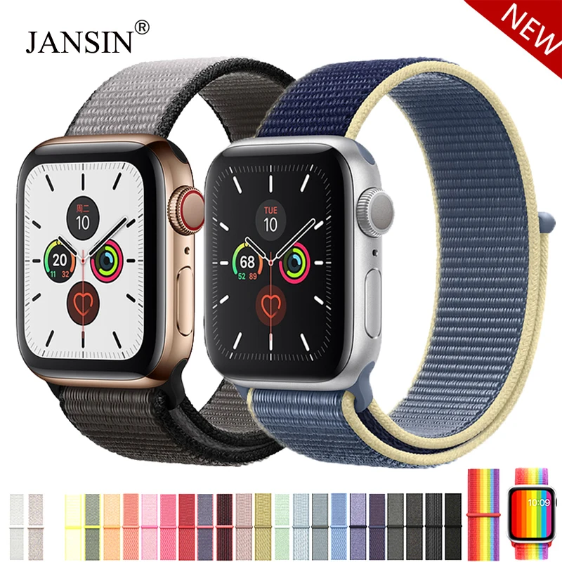 Ремешок для наручных часов Apple Watch Series 5 4 40 мм 44 браслет нейлоновый Браслет спортивный бесшовный ремешок для iwatch серии 3/2/1 38 мм 42 мм аксессуары