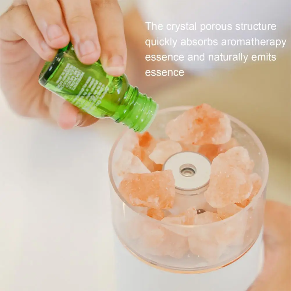 

Humidifier Diffuser Convenient Mini Humidifier One-Key USB Rechargeable Sturdy Crystal Stone Air Aromatherapy Humidifier