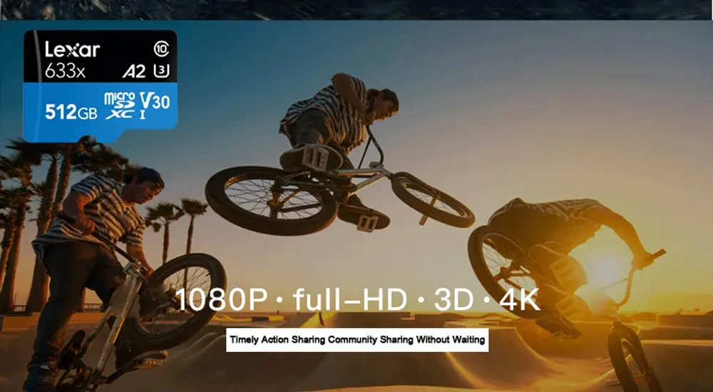 Lexar карта памяти SD 633x95M UHS-I Flash micro sd 512gb 1 ТБ microsd для дрона Gopro Sport camera SDXC Store card 32gb 64gb 128GB