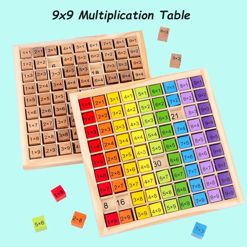 

Toyfond Montessori Math Toys 9x9 Multiplication Table Wooden Board Game Preschool Learning Educational Toy Kids Gift