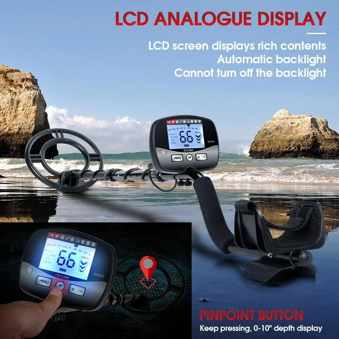 

Metal Detector Underground Professional Search Finder Gold Detector Treasure Hunter Detecting Pinpointer Waterproof GC1071