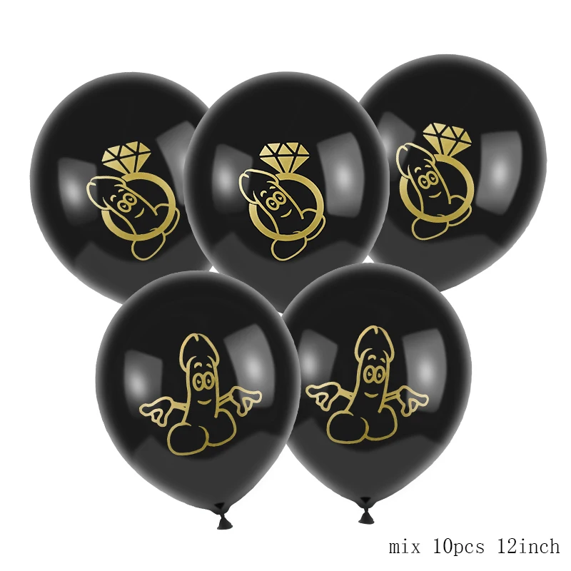 10pcs ballon style-3 10 шт./партия, член пенис, Веселый мальчишник, вечерние воздушные шары, комплект, девичник вечерние украшения, новинка, невеста, принадлежности для вечеринки-девичника - Color: 10pcs ballon style-3