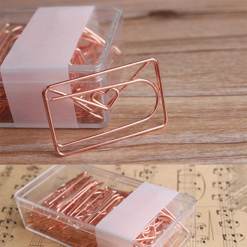 

20Pcs Cute Envelope Shaped Paper Clips Metal Note Clips for Bookmark Office School Notebook AS99