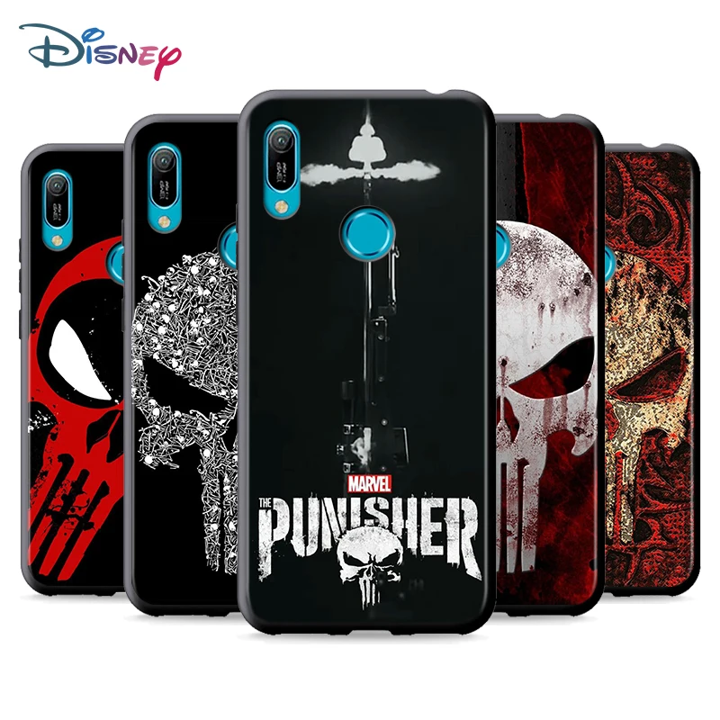 

Black Soft Marvel Punisher Skull For Huawei P Smart 2021 2020 Z S Mate 40 RS 30 20 20X 10 Pro Plus Lite 2019 Phone Case