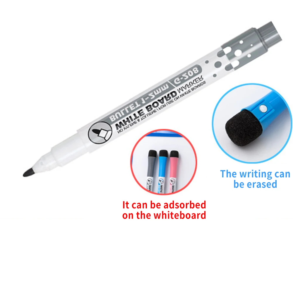 

8pcs Magnetic Whiteboard Marker Set Kids Children Student Pen Portable Dry Erase Office School Home Plastic Drawing Non Toxic