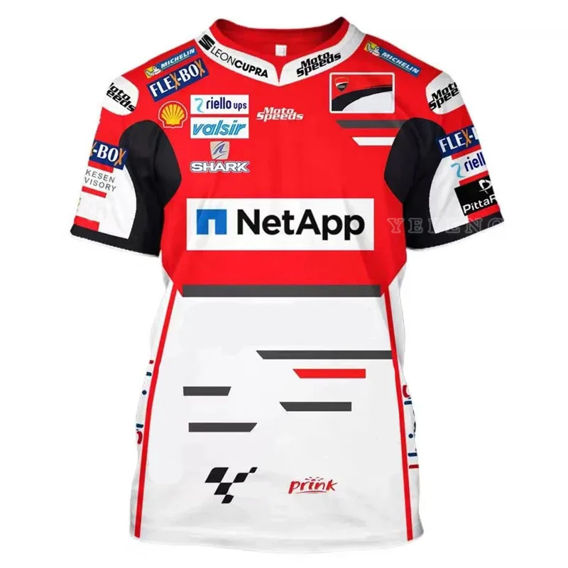 

New Motorcycle Team Racing Riding T-Shirt for Ducati Breathable Clothing Black Red Jersey
