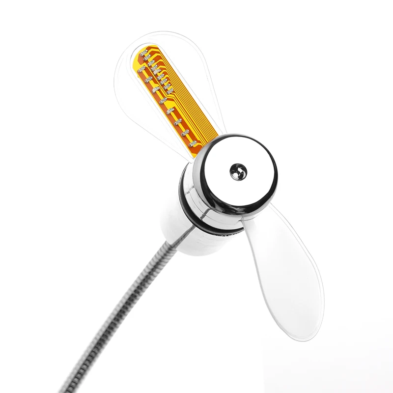 Гибкий гусиная шея USB светодиодный вентилятор с дисплеем в реальном времени для