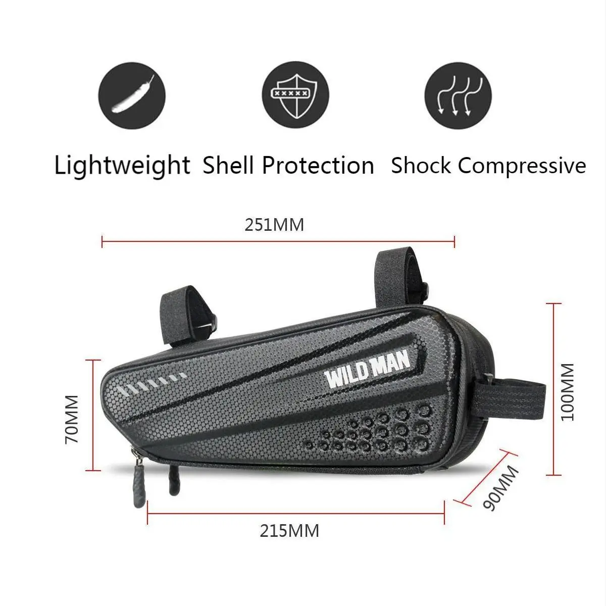 wild man bike triangle bag hard shell phone tool waterproof tube front frame big capacity cycling bag bicycle mtb accessories free global shipping