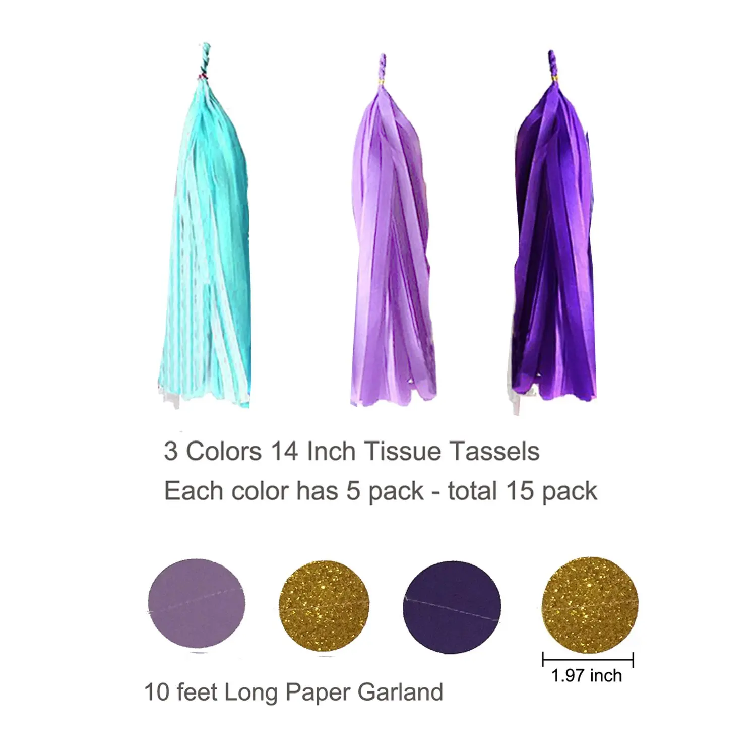 55pcs/Set Purple Latex Balloons Decoration Mermaid Party Baby Shower Boy Girl Paper Artificial Flower Pompoms Decor Birthday
