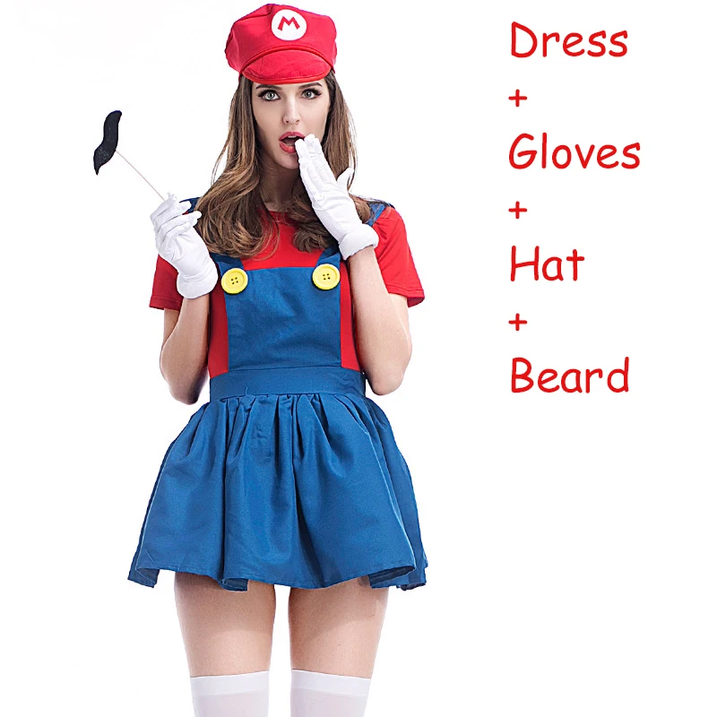 Style 4 Super Mario Bros Luigi, шляпа сантехника, костюм с бородой, маскарадный костюм Марио, маскарадный костюм на Хэллоуин, нарядное платье для родителей и детей, взрослых, детей, женщин - Цвет: Style 4